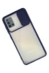 Mey İthalat®  Samsung Galaxy A71 Kılıf Palm Buzlu Kamera Sürgülü Silikon - Lacivert