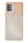 Mey İthalat®  Samsung Galaxy A71 Kılıf Palm Buzlu Kamera Sürgülü Silikon - Pembe