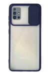 Mey İthalat®  Samsung Galaxy A71 Kılıf Palm Buzlu Kamera Sürgülü Silikon - Lacivert