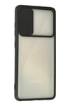 Mey İthalat®  Samsung Galaxy A71 Kılıf Palm Buzlu Kamera Sürgülü Silikon - Siyah