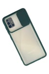 Mey İthalat®  Samsung Galaxy A71 Kılıf Palm Buzlu Kamera Sürgülü Silikon - Yeşil