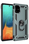 Mey İthalat®  Samsung Galaxy A71 Kılıf Sofya Yüzüklü Silikon Kapak - Yeşil