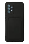 Mey İthalat®  Samsung Galaxy A72 Kılıf Kelvin Kartvizitli Silikon - Siyah