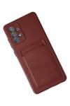 Mey İthalat®  Samsung Galaxy A72 Kılıf Kelvin Kartvizitli Silikon - Bordo