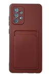 Mey İthalat®  Samsung Galaxy A72 Kılıf Kelvin Kartvizitli Silikon - Bordo