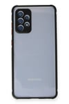 Mey İthalat®  Samsung Galaxy A72 Kılıf Miami Şeffaf Silikon - Siyah