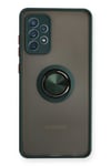Mey İthalat®  Samsung Galaxy A72 Kılıf Montreal Yüzüklü Silikon Kapak - Yeşil