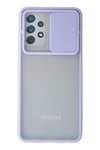 Mey İthalat®  Samsung Galaxy A72 Kılıf Palm Buzlu Kamera Sürgülü Silikon - Lila