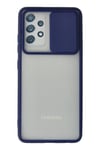 Mey İthalat®  Samsung Galaxy A72 Kılıf Palm Buzlu Kamera Sürgülü Silikon - Lacivert