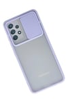 Mey İthalat®  Samsung Galaxy A72 Kılıf Palm Buzlu Kamera Sürgülü Silikon - Lila