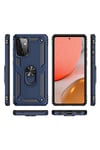 Mey İthalat®  Samsung Galaxy A72 Kılıf Sofya Yüzüklü Silikon Kapak - Lacivert
