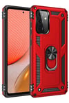 Mey İthalat®  Samsung Galaxy A72 Kılıf Sofya Yüzüklü Silikon Kapak - Kırmızı