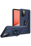 Mey İthalat®  Samsung Galaxy A72 Kılıf Sofya Yüzüklü Silikon Kapak - Lacivert