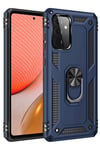 Mey İthalat®  Samsung Galaxy A72 Kılıf Sofya Yüzüklü Silikon Kapak - Lacivert