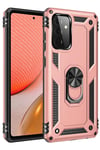 Mey İthalat®  Samsung Galaxy A72 Kılıf Sofya Yüzüklü Silikon Kapak - Rose