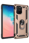 Mey İthalat®  Samsung Galaxy A91 / S10 Lite Kılıf Sofya Yüzüklü Silikon Kapak - Gold