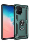 Mey İthalat®  Samsung Galaxy A91 / S10 Lite Kılıf Sofya Yüzüklü Silikon Kapak - Yeşil