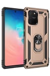 Mey İthalat®  Samsung Galaxy A91 / S10 Lite Kılıf Sofya Yüzüklü Silikon Kapak - Gold