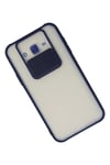 Mey İthalat®  Samsung Galaxy J7 Kılıf Palm Buzlu Kamera Sürgülü Silikon - Lacivert
