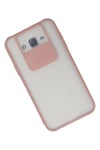 Mey İthalat®  Samsung Galaxy J7 Kılıf Palm Buzlu Kamera Sürgülü Silikon - Pembe