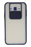 Mey İthalat®  Samsung Galaxy J7 Kılıf Palm Buzlu Kamera Sürgülü Silikon - Lacivert
