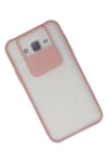 Mey İthalat®  Samsung Galaxy J7 Kılıf Palm Buzlu Kamera Sürgülü Silikon - Pembe