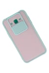 Mey İthalat®  Samsung Galaxy J7 Kılıf Palm Buzlu Kamera Sürgülü Silikon - Turkuaz