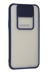 Mey İthalat®  Samsung Galaxy J7 Kılıf Palm Buzlu Kamera Sürgülü Silikon - Lacivert