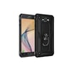 Mey İthalat®  Samsung Galaxy J7 Kılıf Sofya Yüzüklü Silikon Kapak - Siyah
