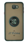 Mey İthalat®  Samsung Galaxy J7 Prime Kılıf Montreal Yüzüklü Silikon Kapak - Yeşil