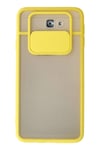 Mey İthalat®  Samsung Galaxy J7 Prime Kılıf Palm Buzlu Kamera Sürgülü Silikon - Sarı