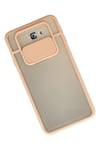 Mey İthalat®  Samsung Galaxy J7 Prime Kılıf Palm Buzlu Kamera Sürgülü Silikon - Pembe
