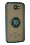 Mey İthalat®  Samsung Galaxy J7 Prime Kılıf Montreal Yüzüklü Silikon Kapak - Yeşil