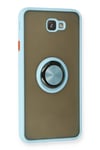 Mey İthalat®  Samsung Galaxy J7 Prime Kılıf Montreal Yüzüklü Silikon Kapak - Buz Mavi
