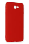 Mey İthalat®  Samsung Galaxy J7 Prime Kılıf Nano içi Kadife Silikon - Kırmızı