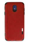Mey İthalat®  Samsung Galaxy J7 Pro / J730 Kılıf Loop Deri Silikon - Kırmızı