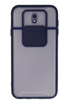 Mey İthalat®  Samsung Galaxy J7 Pro / J730 Kılıf Palm Buzlu Kamera Sürgülü Silikon - Lacivert