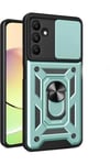 Mey İthalat®  Samsung Galaxy M15 Kılıf Pars Lens Yüzüklü Silikon - Yeşil