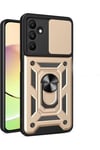 Mey İthalat®  Samsung Galaxy M15 Kılıf Pars Lens Yüzüklü Silikon - Gold