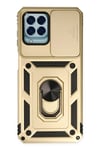 Mey İthalat®  Samsung Galaxy M33 Kılıf Pars Lens Yüzüklü Silikon - Gold