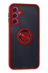 Mey İthalat®  Samsung Galaxy M34 5G Kılıf Montreal Yüzüklü Silikon Kapak - Kırmızı