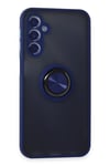 Mey İthalat®  Samsung Galaxy M34 5G Kılıf Montreal Yüzüklü Silikon Kapak - Lacivert