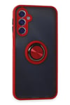 Mey İthalat®  Samsung Galaxy M34 5G Kılıf Montreal Yüzüklü Silikon Kapak - Kırmızı