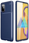 Mey İthalat®  Samsung Galaxy M51 Kılıf Auto Focus Karbon Kapak - Lacivert