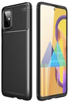 Mey İthalat®  Samsung Galaxy M51 Kılıf Auto Focus Karbon Kapak - Siyah