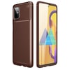 Mey İthalat®  Samsung Galaxy M51 Kılıf Auto Focus Karbon Kapak - Kahverengi