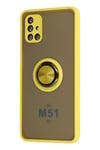 Mey İthalat®  Samsung Galaxy M51 Kılıf Montreal Yüzüklü Silikon Kapak - Sarı
