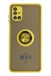 Mey İthalat®  Samsung Galaxy M51 Kılıf Montreal Yüzüklü Silikon Kapak - Sarı