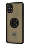 Mey İthalat®  Samsung Galaxy M51 Kılıf Montreal Yüzüklü Silikon Kapak - Siyah