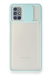Mey İthalat®  Samsung Galaxy M51 Kılıf Palm Buzlu Kamera Sürgülü Silikon - Turkuaz